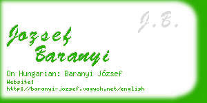 jozsef baranyi business card