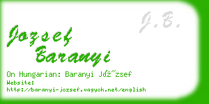jozsef baranyi business card